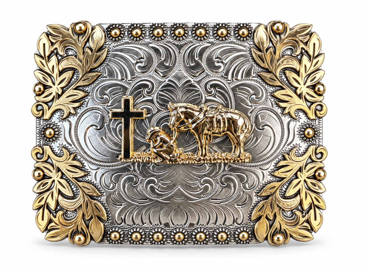 KNEELING COWBOY BUCKLE