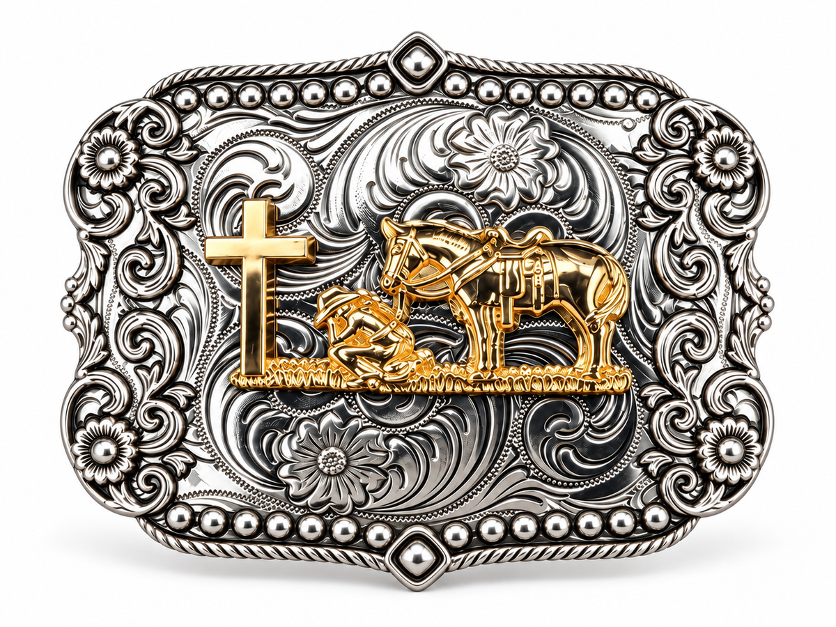 KNEELING COWBOY BUCKLE